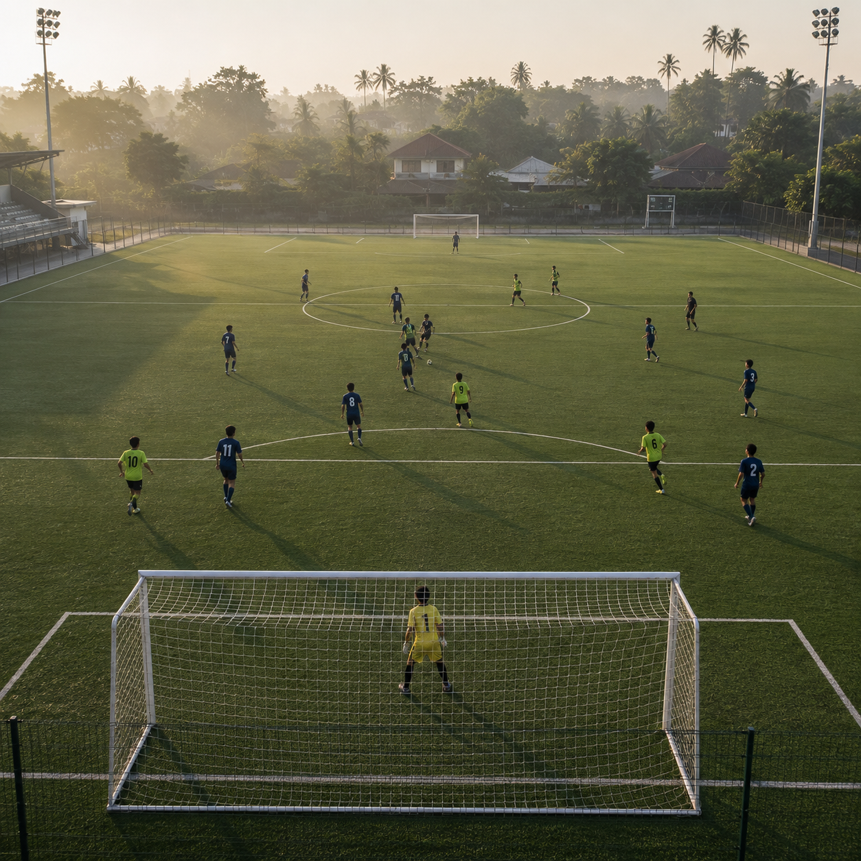 Game 9v9 pada sesi Sabtu pagi